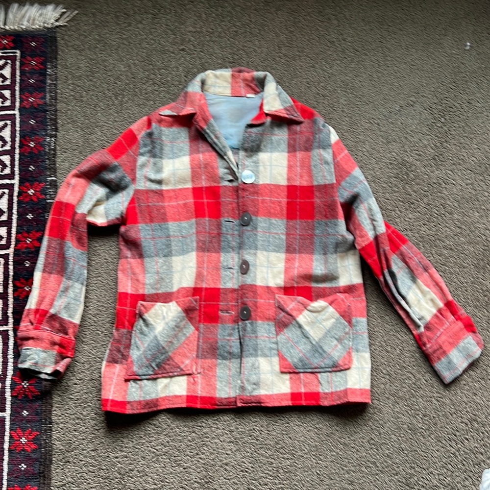 Vintage plaid wool button up